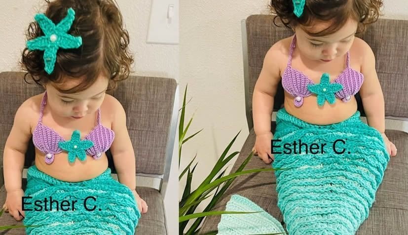 Conjunto de top y cola de sirena para niña