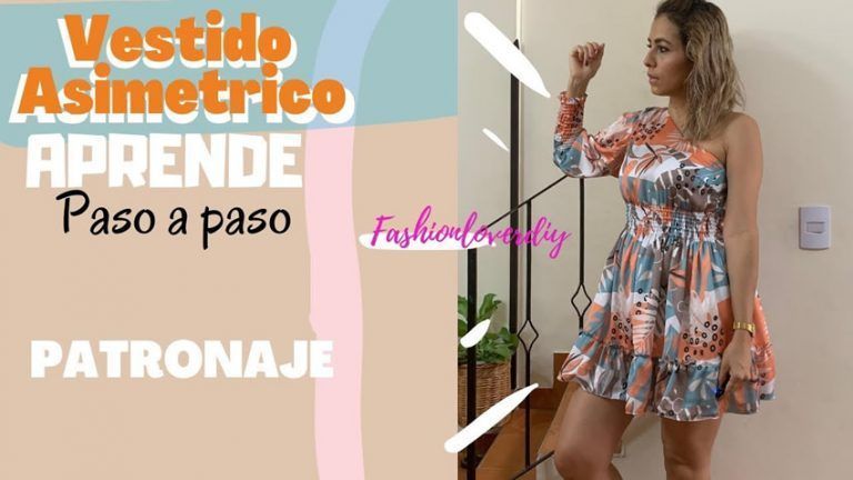 Vestido asimétrico manga larga