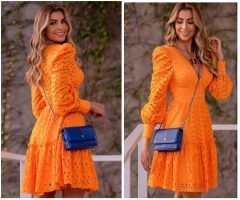 Vestido escote V con manga globo