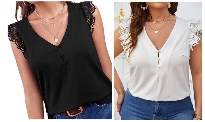 Blusa de tirantes con escote V