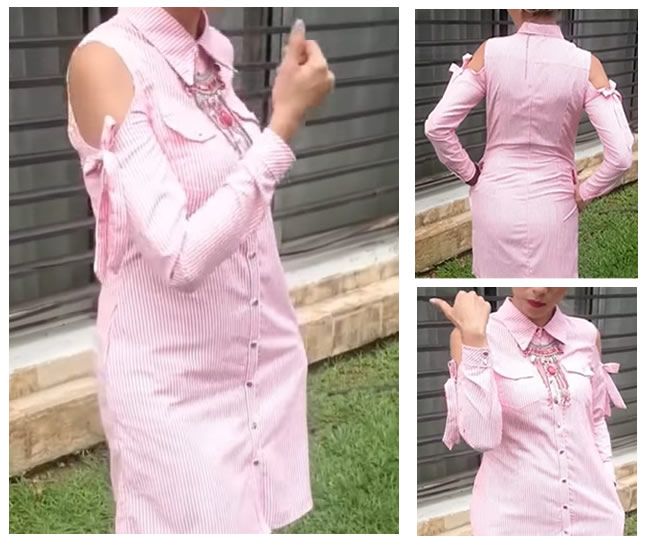 Vestido de moda tipo camisero
