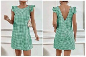 Vestido con escote de pico en la espalda