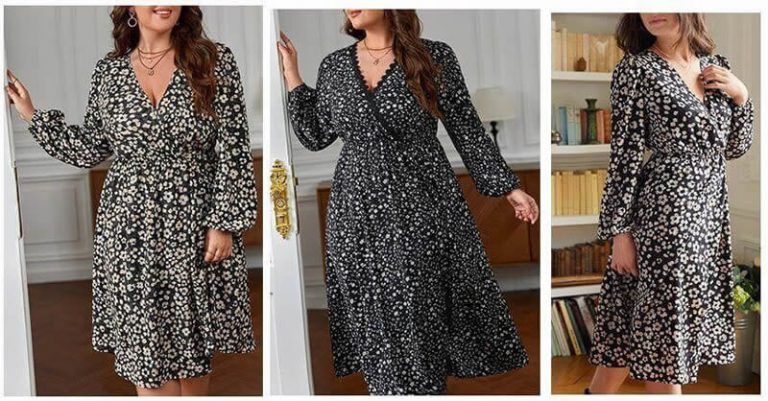 Vestido cruzado con mangas obispo