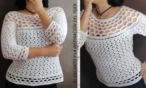 Blusa sin costuras a crochet