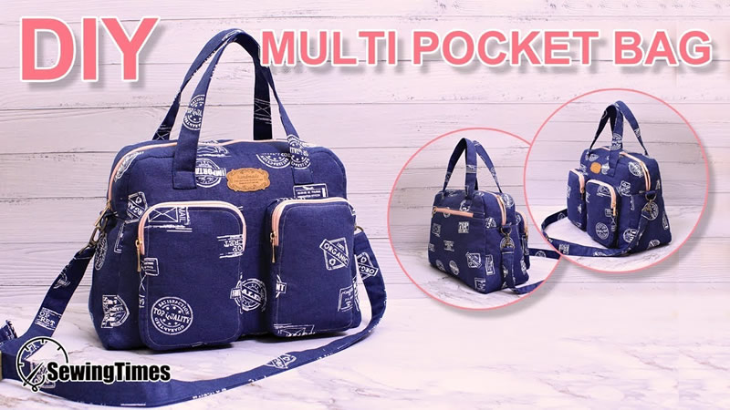 Bolso de mano y bandolera multi bolsillos