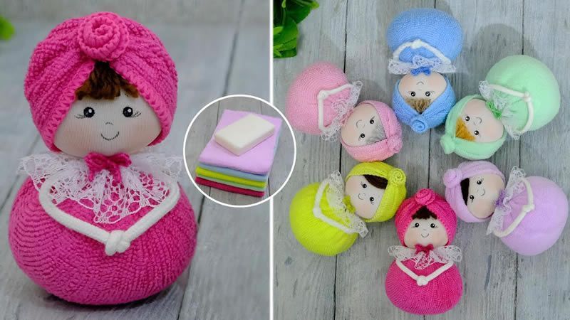 Muñecas aromáticas con toallas y jabón