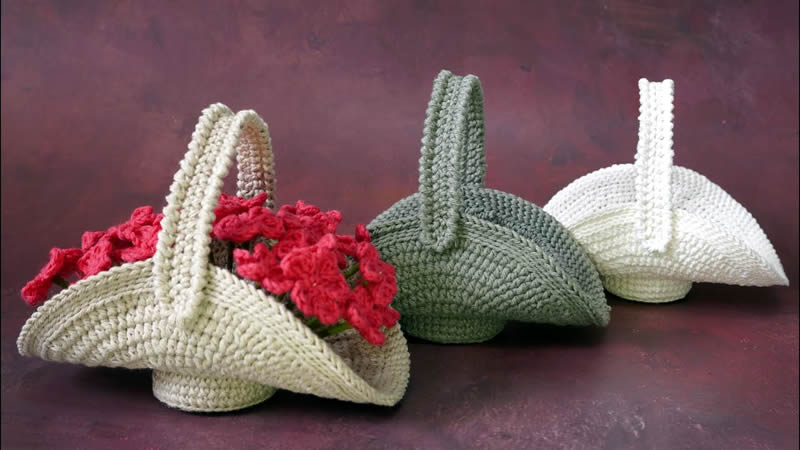 Mini cesta a crochet