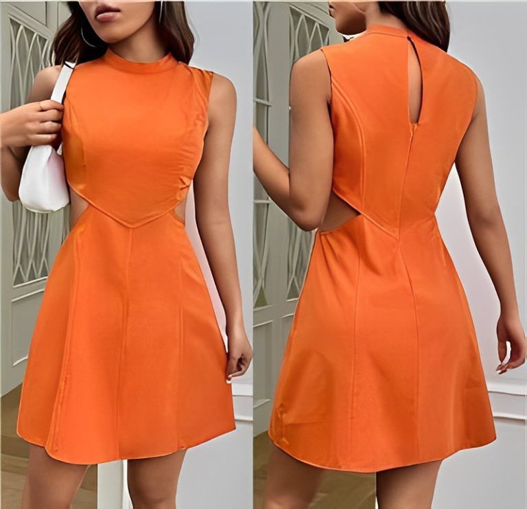 Vestido evasé con corte princesa