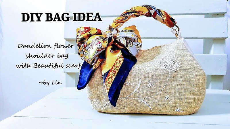 Bolso de hombro con flor de diente de león