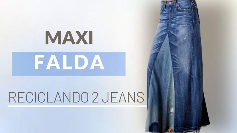 Maxi falda reciclando 2 jeans