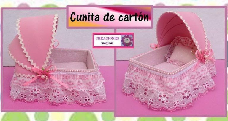 Cunita baby shower de cartón