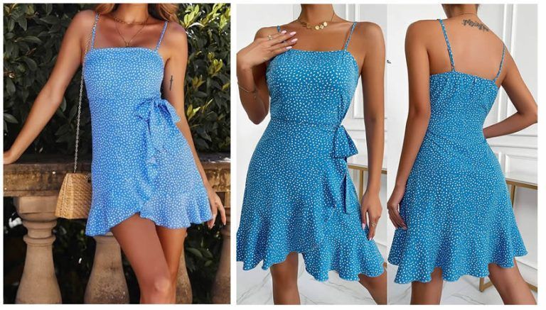 Vestido con falda cruzada