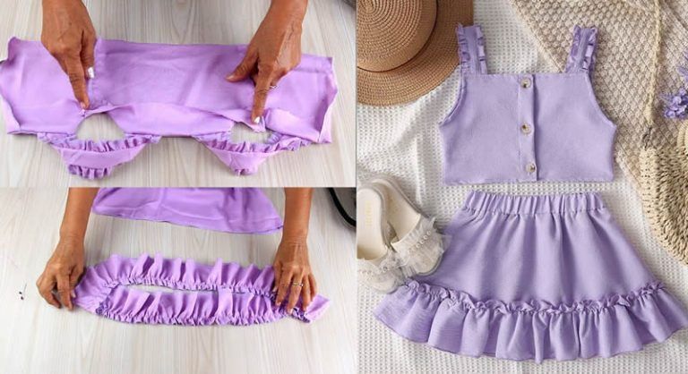 Conjunto top y falda volante para Niñas