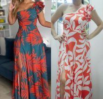 Vestido Asimétrico y falda Sesgada