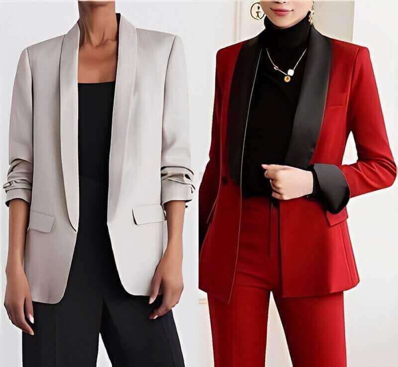 Americana o blazer con cuello entero