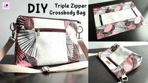 Bolso cruzado con triple cremallera