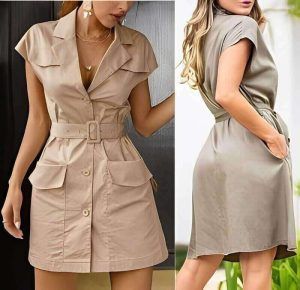 Vestido camisero manga japonesa