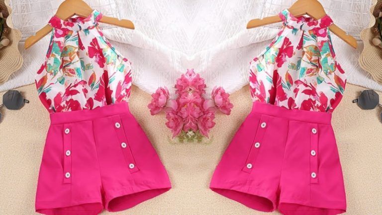 Top con cuello halter y pantalones cortos