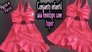 Conjunto top y falda cruzada