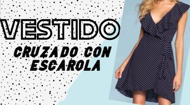 Vestido cruzado con escarola