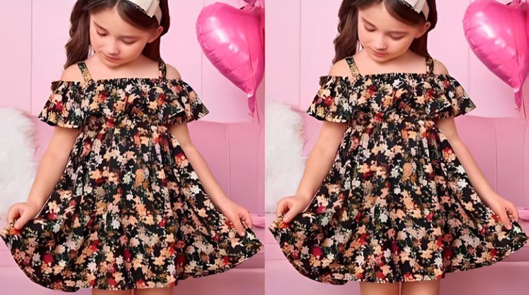 Vestido infantil con canesú elástico