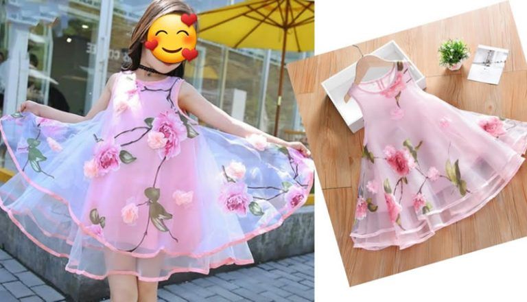 Vestido organza corte paraguas doble capa