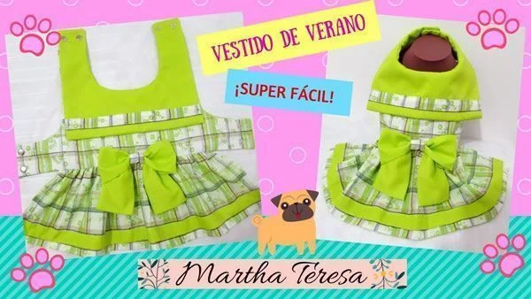 Vestido para perrita con cuello marinero