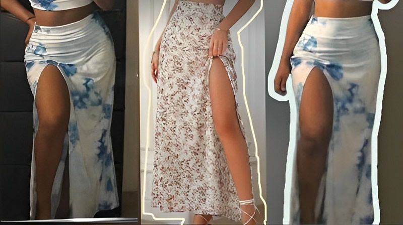 Falda larga con abertura