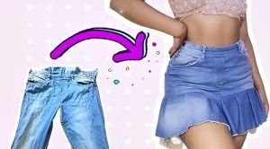 DIY Falda jeans con pantalón