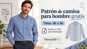 patrón camisa para hombre varias tallas