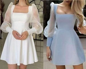 Vestido de fiesta escote cuadrado