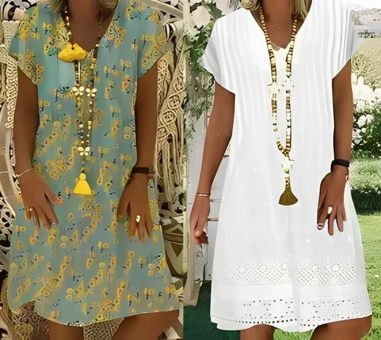 Vestido manga japonesa con cuello en V