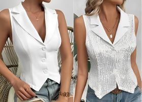 Chaleco con cuello blazer