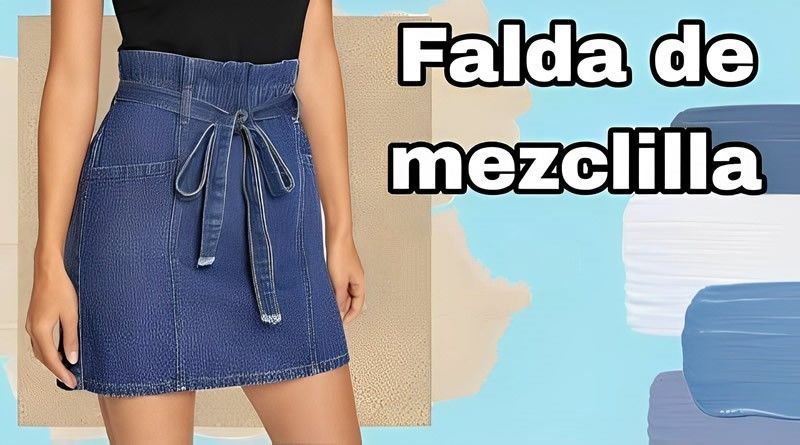Falda mezclilla corta de mujer