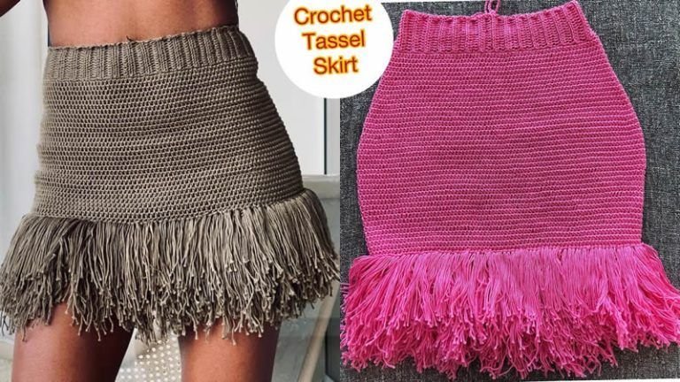 Falda con flecos a crochet