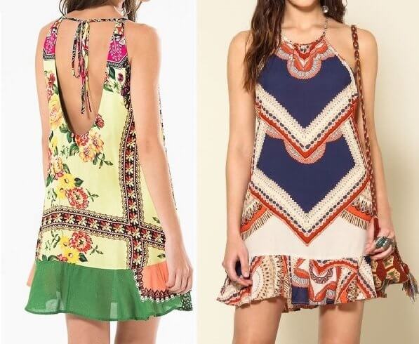 Vestido sisa americana con escote en espalda