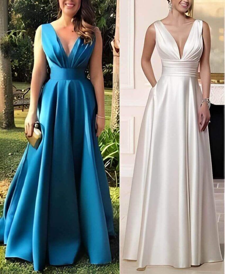 Vestido de fiesta o Novia escote V