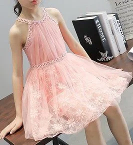Vestido infantil de fiesta con sisa americana