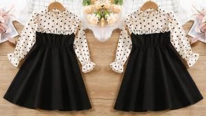 Vestido con volantes y mangas para niñas