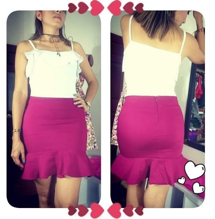 Falda Peplum con escarola u olan