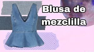 Blusa mezclilla con peplum