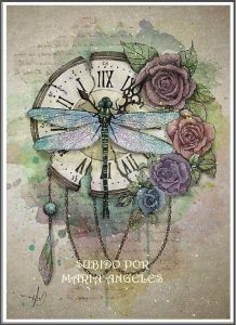 Patrón Libélula en reloj a punto de cruz