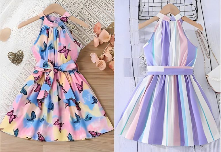 Vestido evasé sisa americana para niña