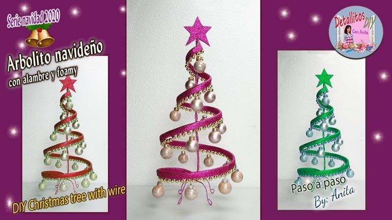 Árbol navideño con alambre y foamy