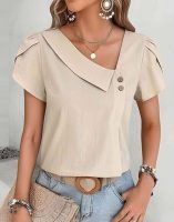 Blusa escote diagonal asimétrico