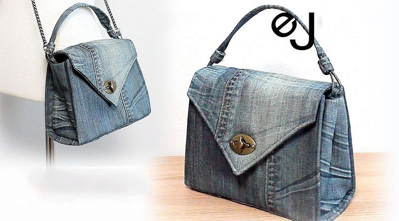Bolso de mano vaquero reciclado DIY