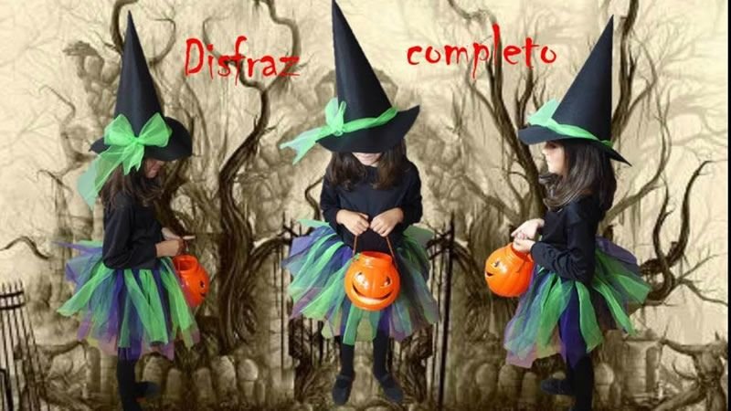 Disfraz de bruja de Halloween para niña