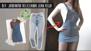 Falda jardinera reciclando un jean