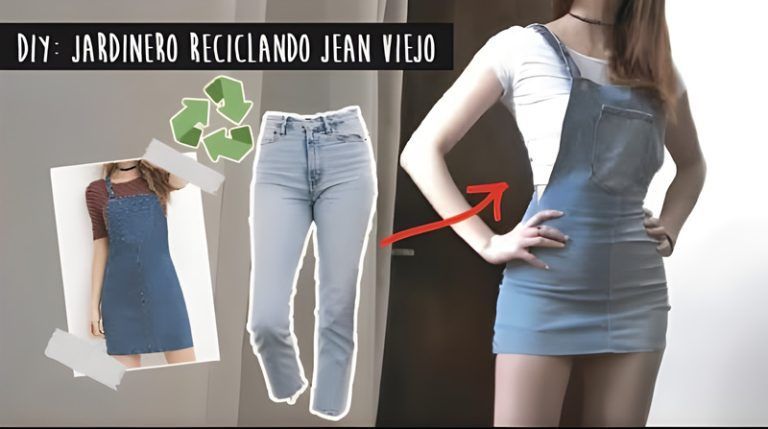 Falda jardinera reciclando un jean