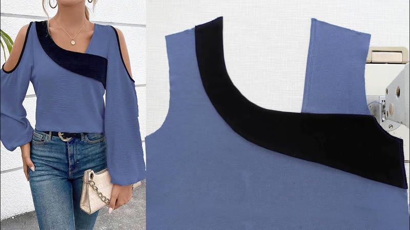 Blusa con escote asimétrico